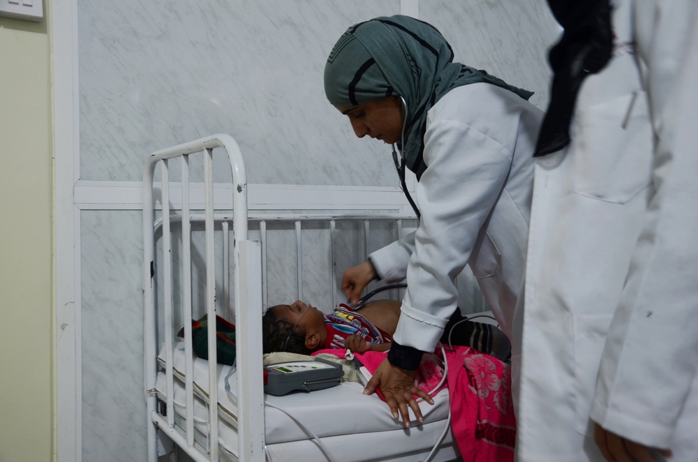 2015년 11월 예멘 타이즈에서 문을 연 알 후반 국경없는의사회 모자병원, 하루에 300명 이상의 환자를 받고 있다.  ⓒMalak Shaher/MSF