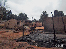 9월9일 발생한 폭력사태로 파괴 되거나 불타버린 보우카지역 마을 ©MSF